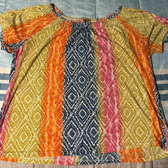 Art And Soul Vibrant Patterned Blouse 1X - Picture 3 of 4